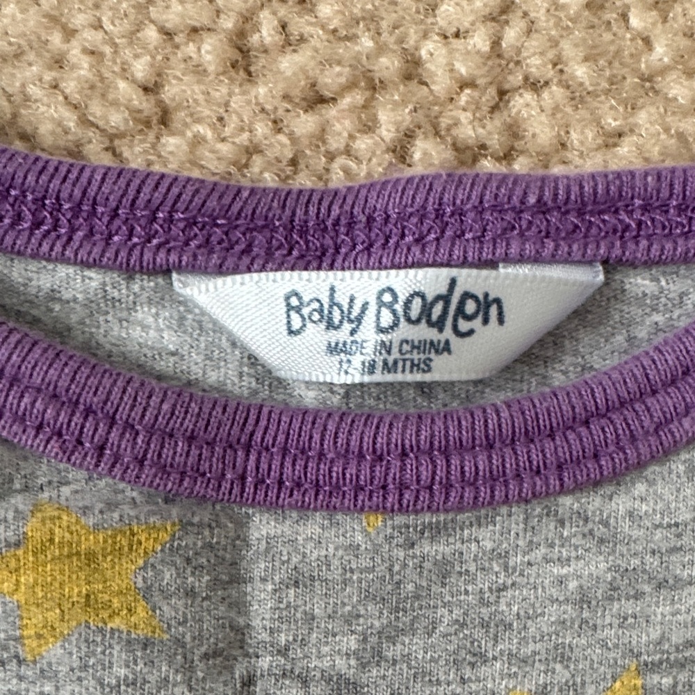 Baby Boden Long Sleeve with Yellow Stars and Purple Accents - Picture 2 of 3